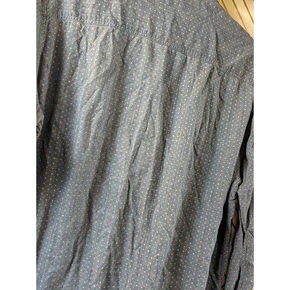 ALL SAINTS Men's Blue Button Up Long Sleeve Collar Slim FIt Size XL - Picture 9 of 9